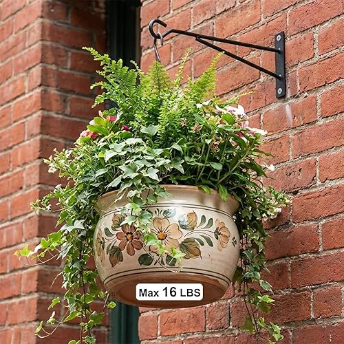 Miniatura 2 de Ganchos colgantes para plantas de 8 pulgadas, paquete de 6 ganchos de pared para colgar cestas, ganchos para plantas al aire libre para valla,