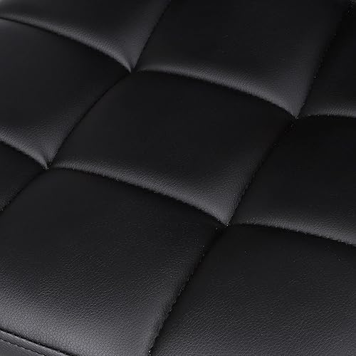 Miniatura 9 de Leopard Taburetes de bar ajustables con reposabrazos, respaldo cuadrado, doble costura giratoria con taburete trasero, juego de 2 (negro + base