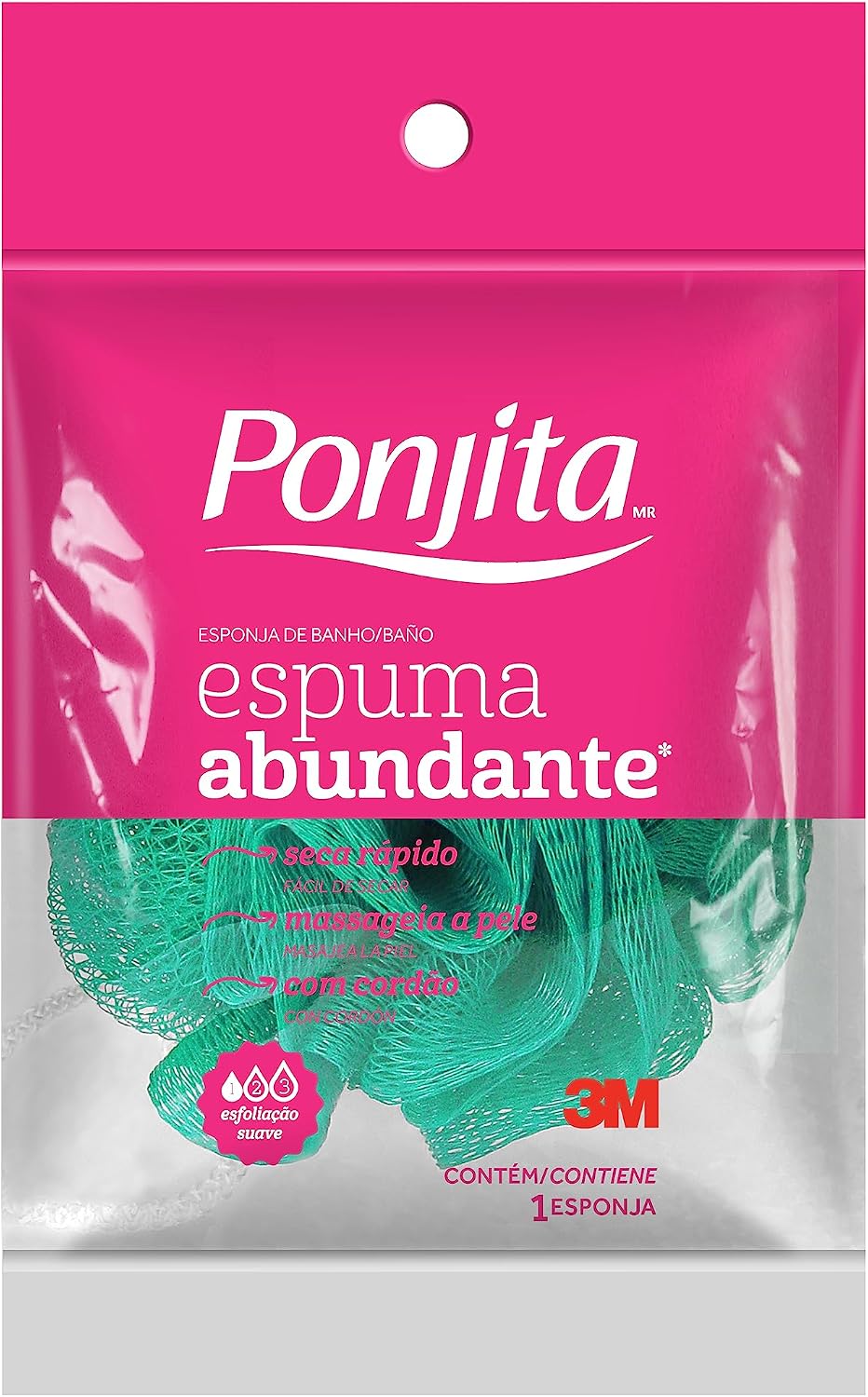 Ponjita, 3M, Esponja para Banho, Espuma Abundante