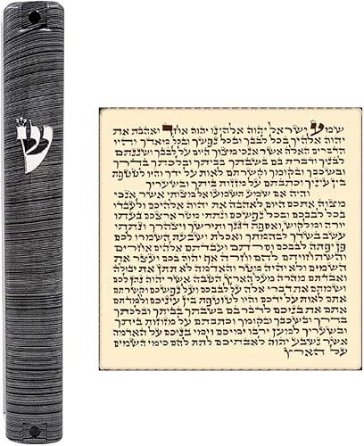 TALISMAN4U Funda impermeable judía MEZUZAH con desplazamiento 3D de metal pintado diseño clásico Israel Judaica puerta Mezuza de plástico 5 pulgadas