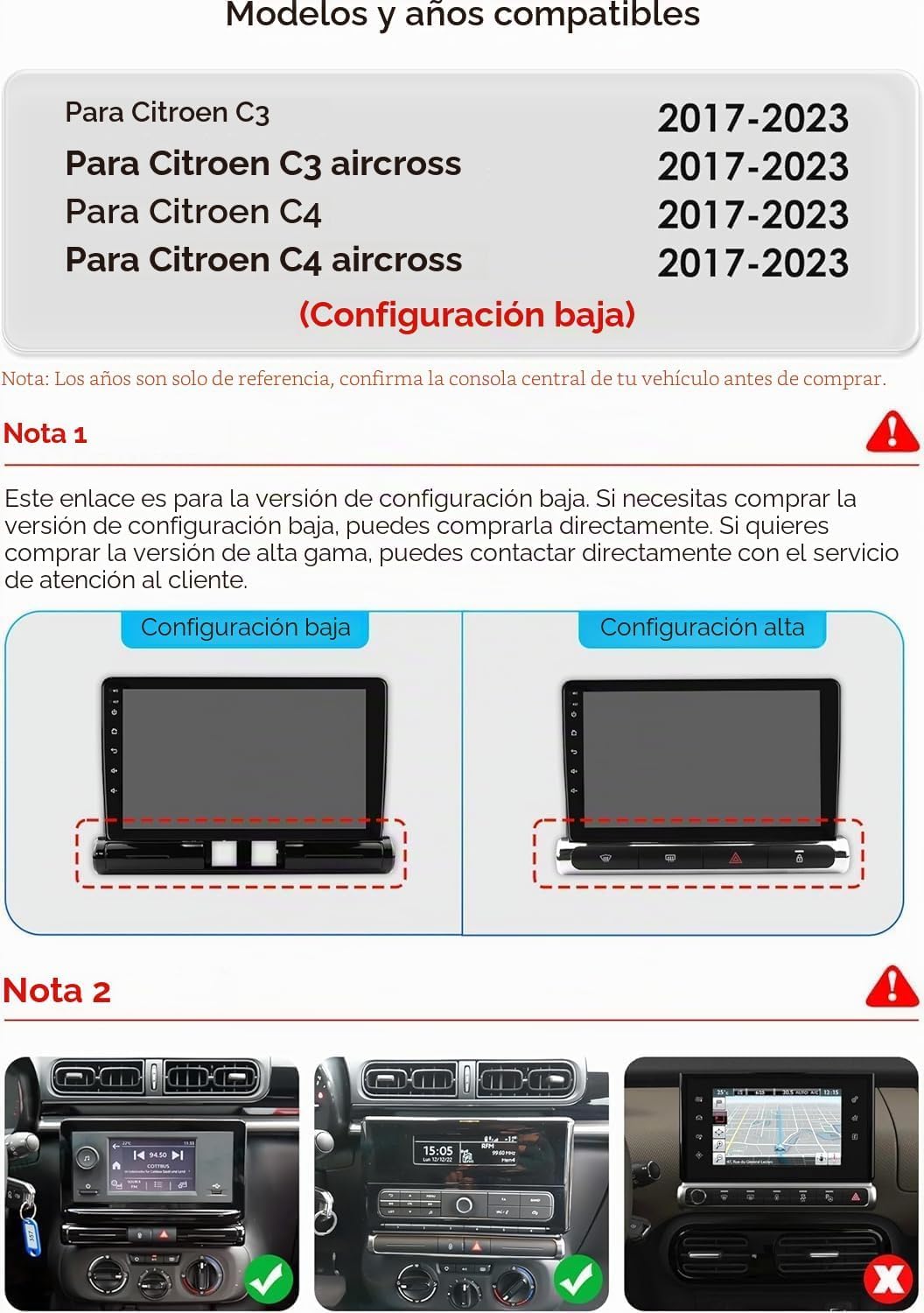 [4+64G]Android 16 2 Din Radio con navigazione per Citroen C3/C3 Aircross 2017-2023 -[Integrato CarPlay/Android Auto/DSP/GPS/Bluetooth 5.0/MirrorLink/Controllo del volante]-IPS 9" Touch