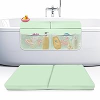 Vista 10 de Juego de almohadillas de espuma viscoelástica para rodillas y coderas, 2 pulgadas de grosor, resistente al agua, cojín esencial para el baño del Rosa