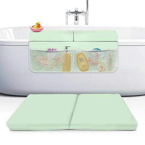 Miniatura 10 de Juego de almohadillas de espuma viscoelástica para rodillas y coderas, 2 pulgadas de grosor, resistente al agua, cojín esencial para el baño del Rosa