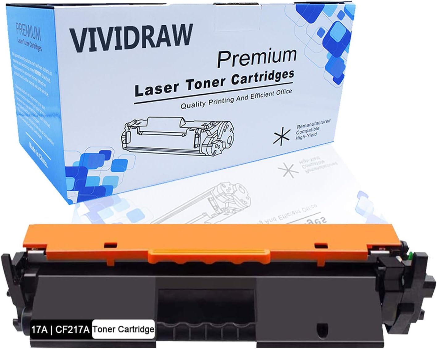VIVIDRAW compatible toner cartridge replacement for HP 17A CF217A toner, can be used with Laserjet Pro MFP M130fw M130nw M130fn M130a Laserjet Pro M102w M102a printer