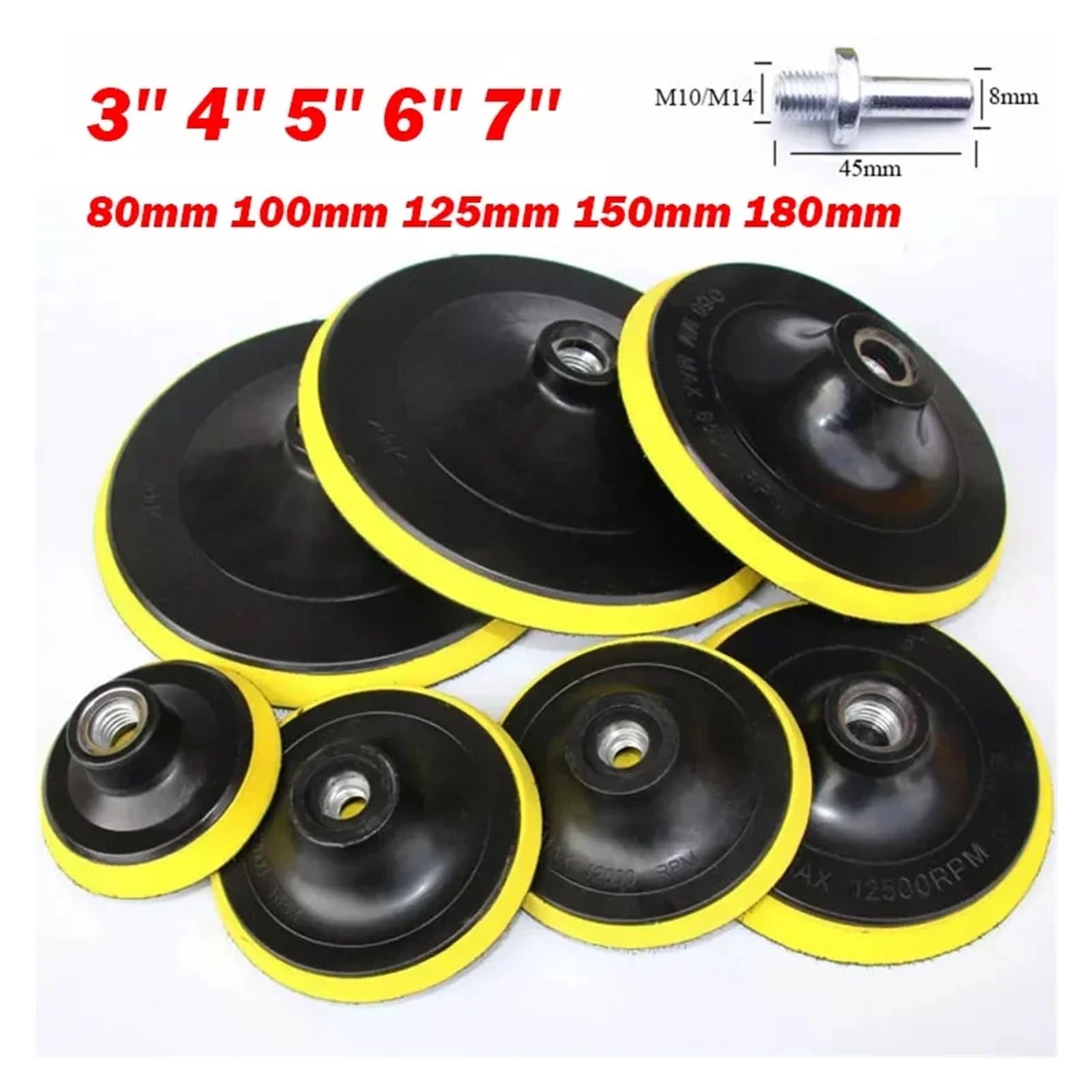 5 sztuk 3/4/5/6/7 cala podkładka szlifierska uchwyt tarczy szlifierskiej rzep M10 M14 do szlifierki kątowej tarcza szlifierska Lucky(5inch 125mm M14)