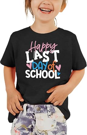 Last Day of School Shirt Toddler Boys Girls School Graduation Tops Kids Student Life Shirt Vacation Tees