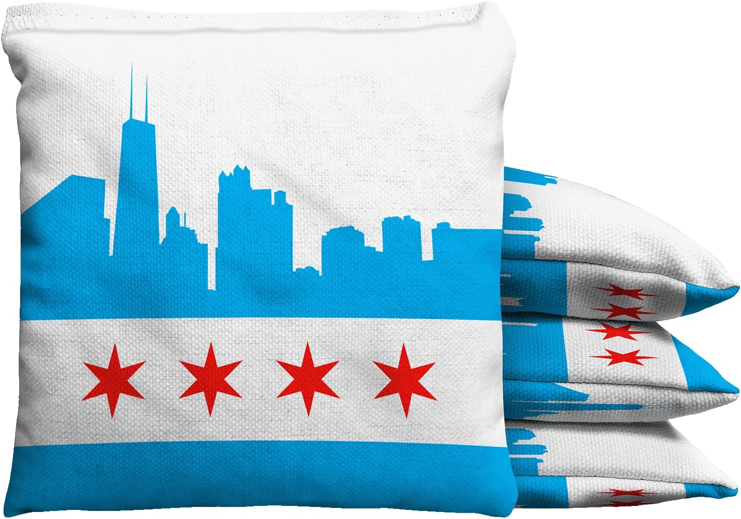 Baggo Chicago Skyline Cornhole 1 LB Bean Bag Toss Bags (Set of 8)