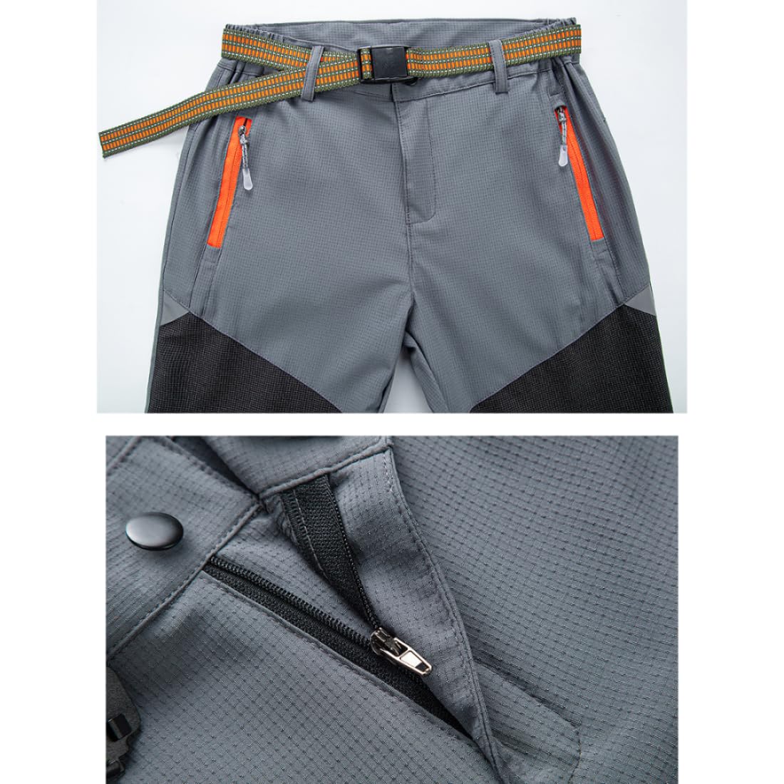 Daysskk Pantalones 2 en 1 con cremallera para niños, niñas, verano, senderismo, secado rápido y resistente al agua, 110-160