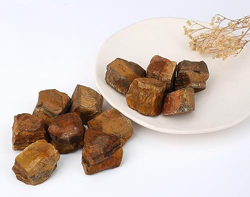 Miniatura 2 de MAIBAOTA Piedras de cristal de ojo de tigre, cristales crudos naturales de 1 pulgada, piedras preciosas ásperas para pulir, pulir, cortar, piedra