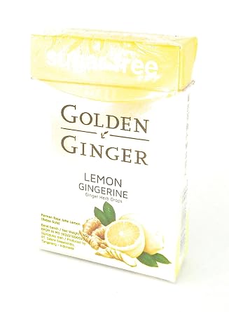 Golden Ginger Herb Drops Lemon Gingerine sugar free, 45 Gram Pack of 2