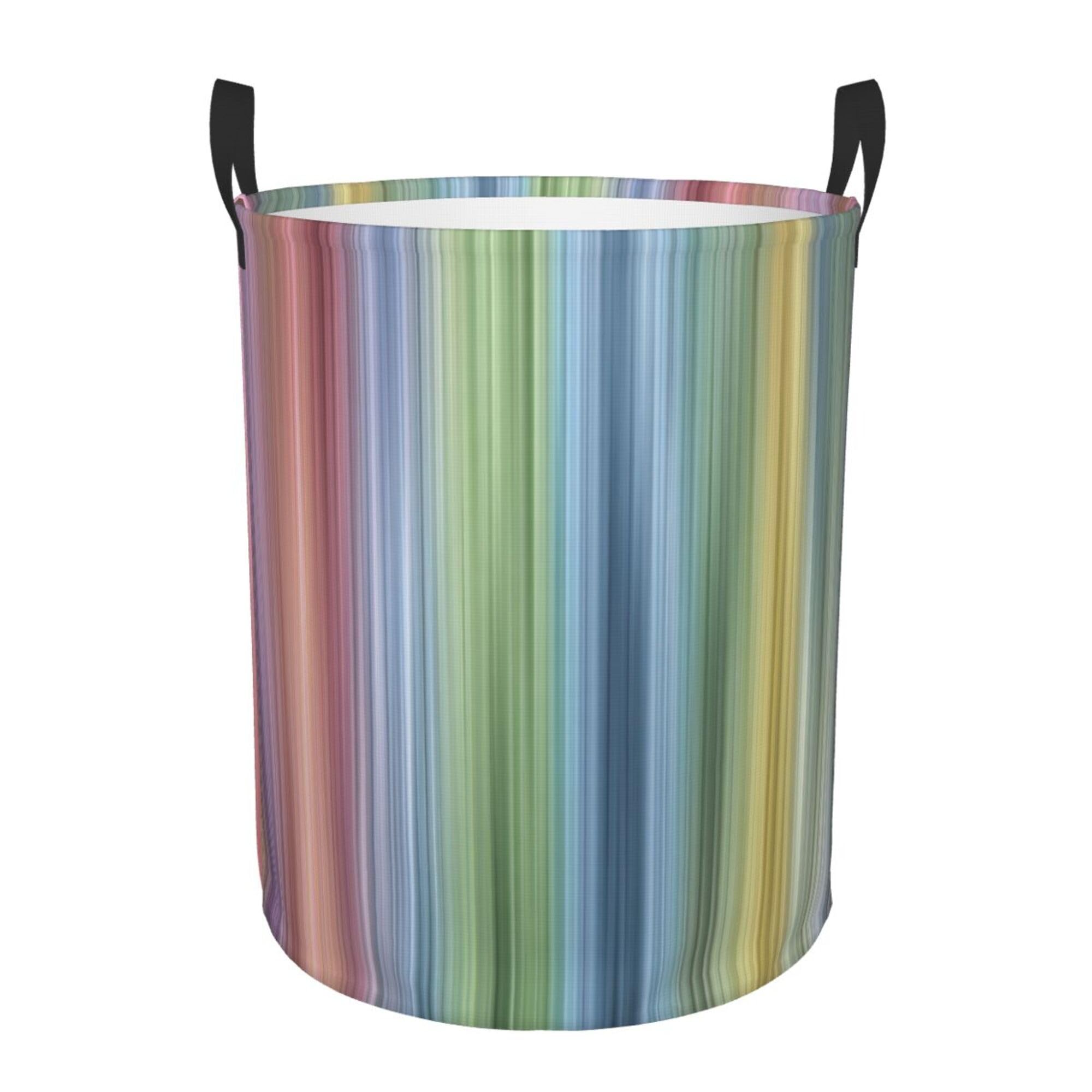 Cesto Bolsa Rayas pastel arcoíris Cesta Cubo de Ropa Sucia 40x50cm Práctica