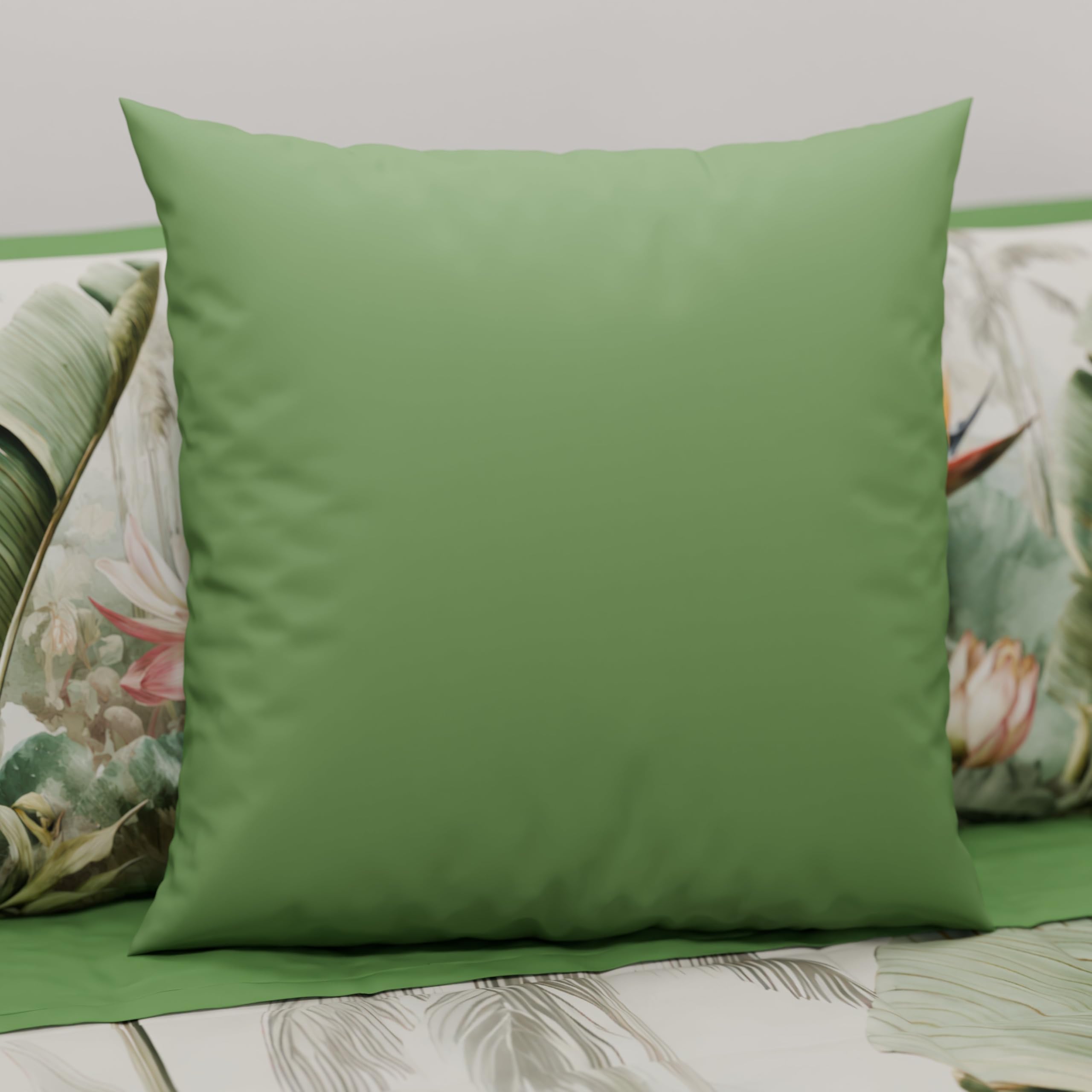 PETTI Artigiani Italiani - Coppia di Federe Cuscino 40x40 cm in Microfibra, Cuscini Arredo Camera da Letto, Divano, Set 2 Fodere Copricuscino, Federa Tinta Unita Verde Oliva