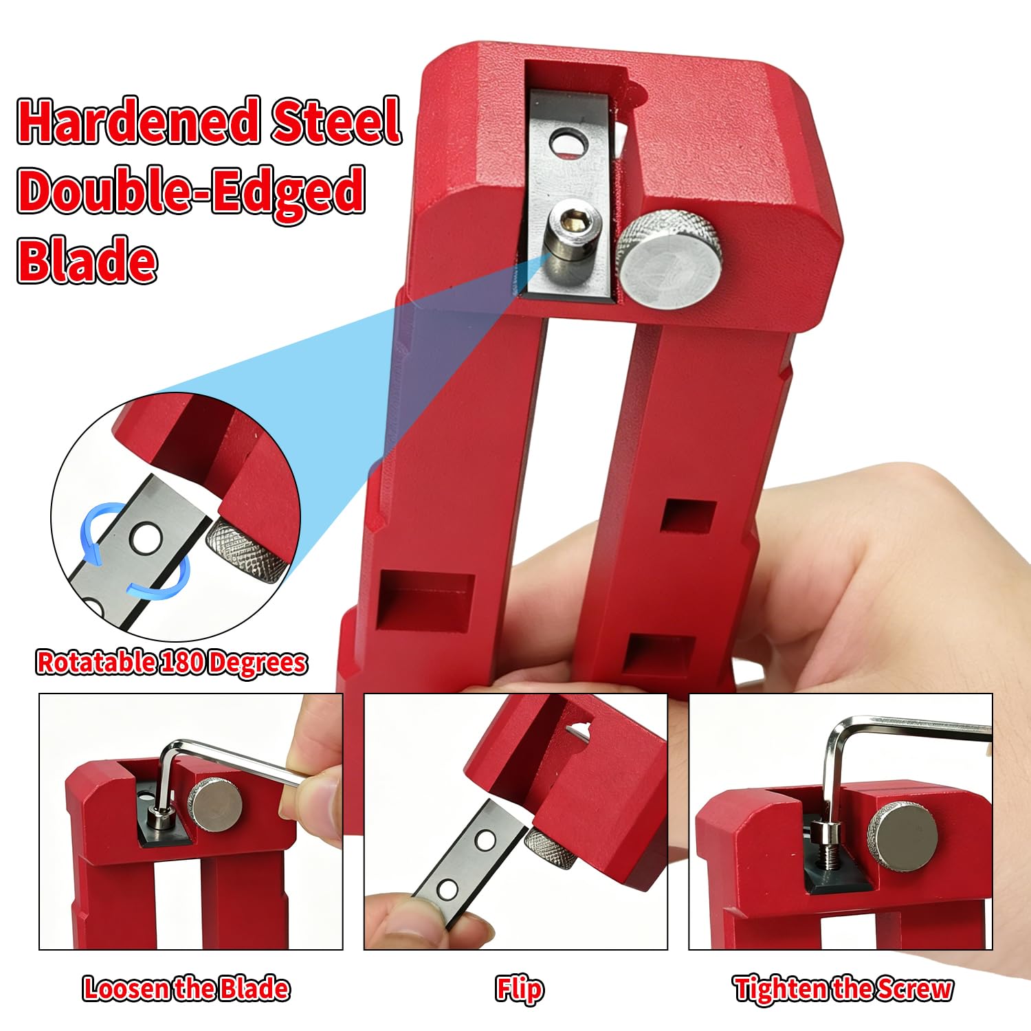 PVC Pipe Deburring Tool - Adjustable Chamfer Tool for 0.82" to 4.64" Plastic Pipes, Professional PVC Pipe Reamer for SCH40 PVC CPVC ABS PP PE, Plumbing Chamfer Tool Set (Red)