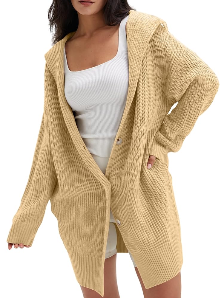 トップス SEEALL OVERSIZED CARDIGAN Kiluex Women Knit Oversized Cardigan Fall Long Sleeve V Neck