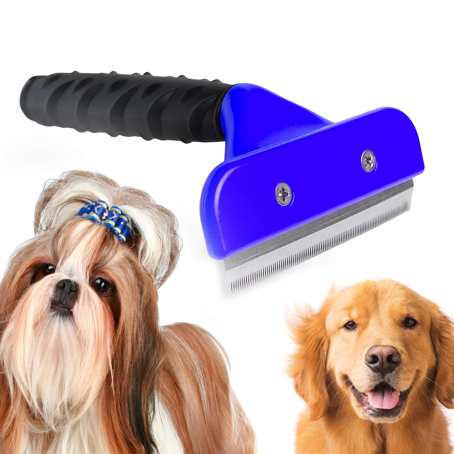 Jainsons Pet Products Deshedding Brush-Dog Hair & Cat Hair Shedding Tool with Stainless Steel Trimming Blade-Effective Grooming Tool for Cats Dogs Medium Long Fur (B07PV929HV) Amazon Price History, Amazon Price Tracker