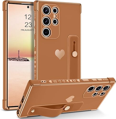 Miniatura 1 de BENTOBEN Funda protectora delgada de lujo para Galaxy S22 Ultra, diseño delgado de corazón chapado suave a prueba de golpes para mujeres, hombres y