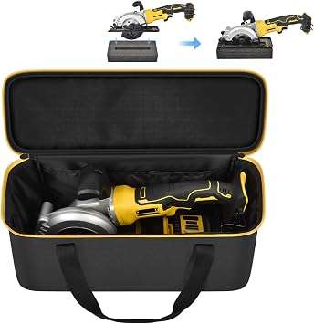 SAIKA Circular Saw Bag for DEWALT ATOMIC 20V MAX 4-1/2"/ for DOVAMAN/for Worx WX439L/ for GALAX PRO Circular Saw Storage Organizer for Blade, Adapter, Blade Wrench, and Rip GuideCase Only