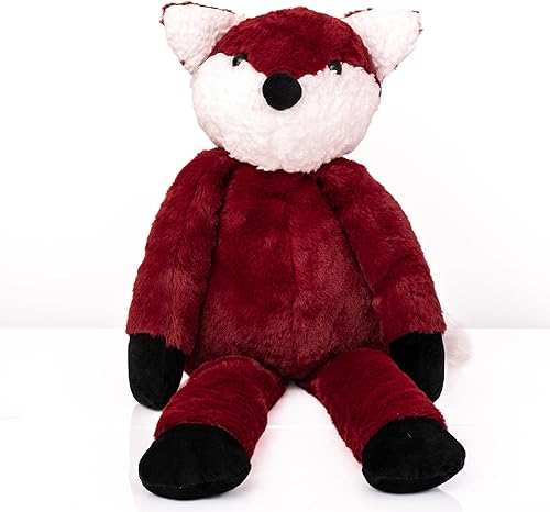 Miniatura 5 de Fox Plushie BigBuddie - Animal de peluche de zorro súper suave de 24 pulgadas | Peluche grande abrazable con cuentas | Paquete de zorros con libro