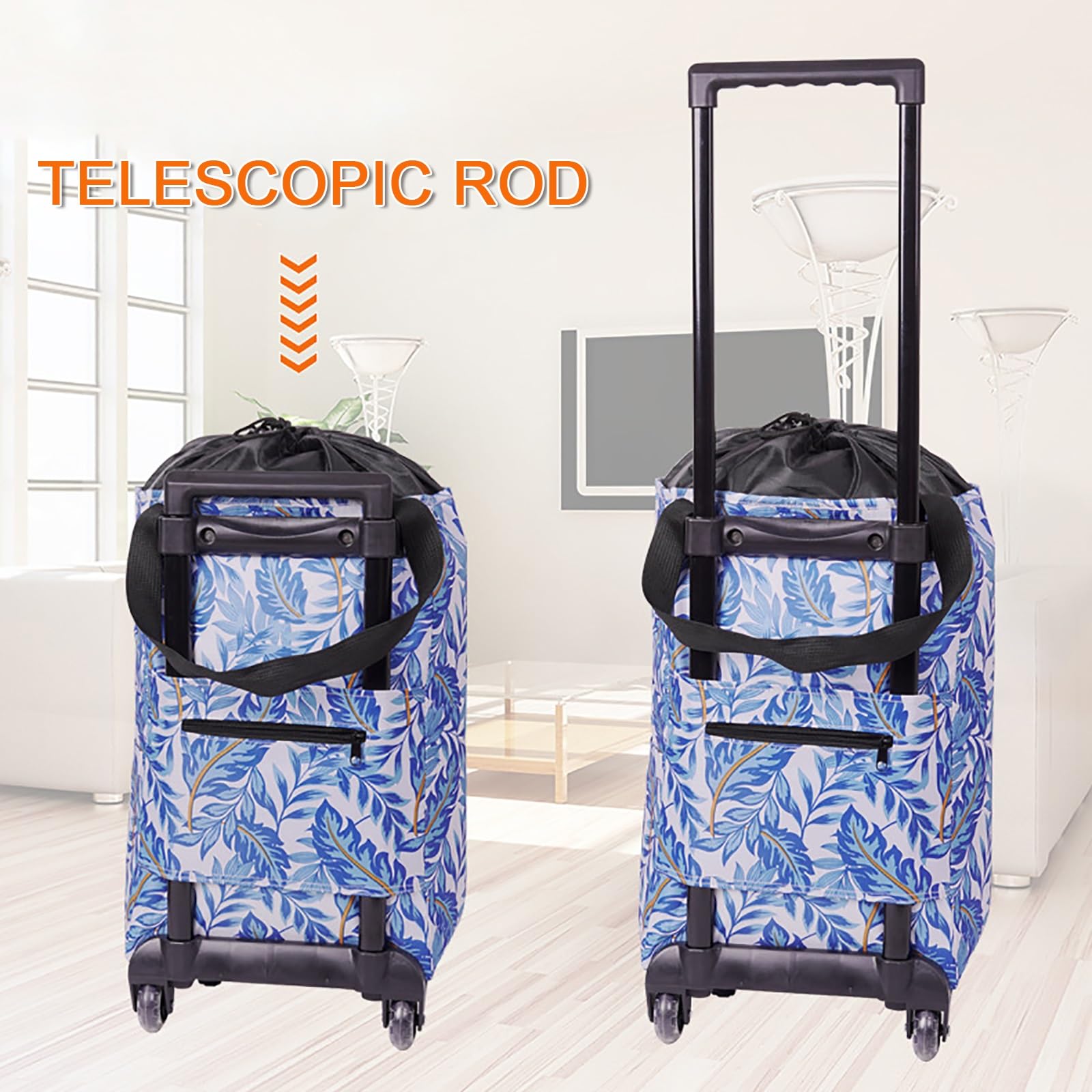 Sac De Rechange Pour Caddie - 72L Sac De Remplacement De Chariot À Main, Sacs Imperméables Portatifs De Chariot À Caddie De Tissu D'Oxford, Tissu Oxford Sac De Rangement Étanche, 37.5