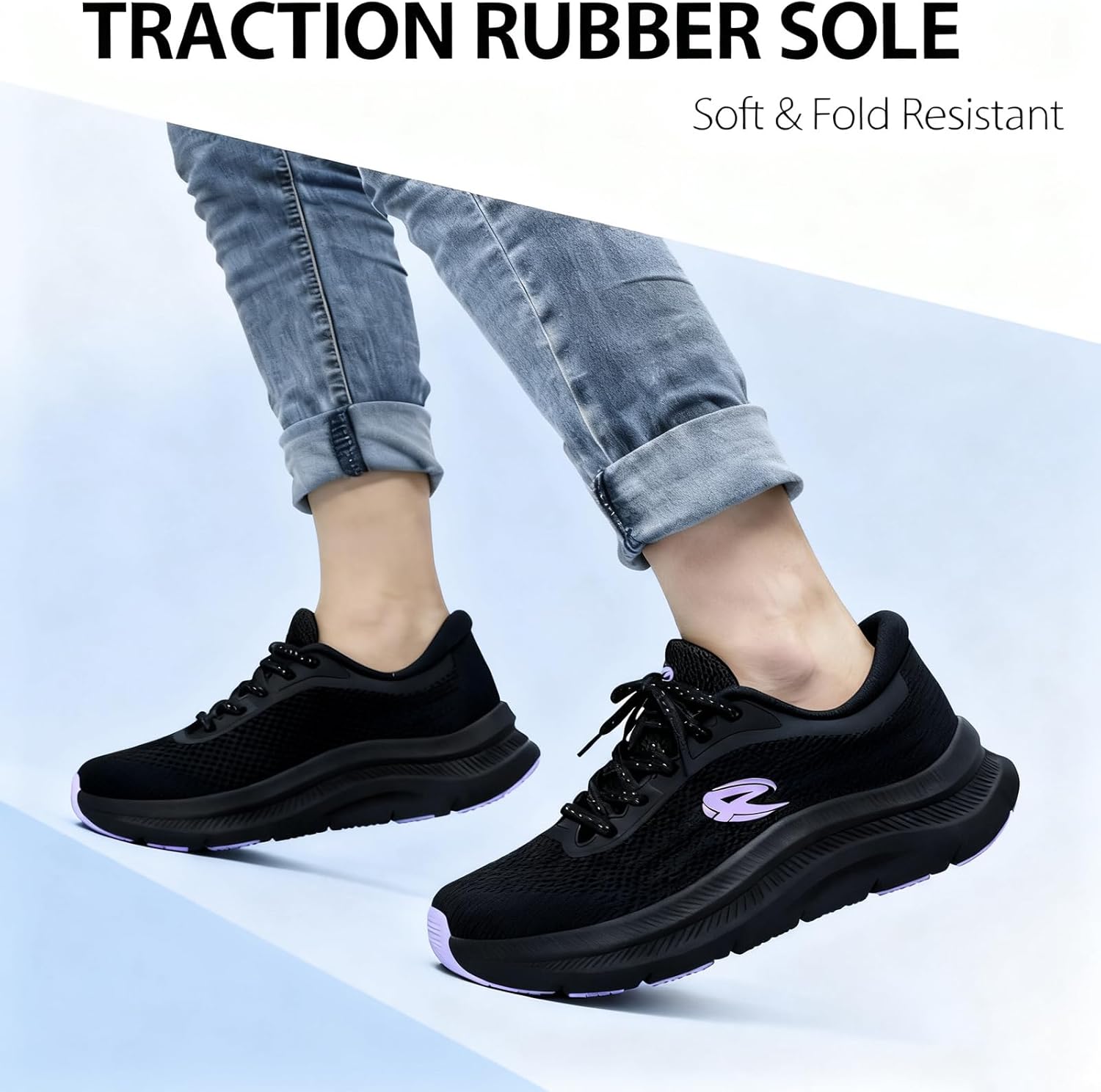 SICVEK Women's Road Running Shoes Cushioning Athletic Breathable Sneakers Lightweight Comfortable Tennis Walking Shoes for Workout Gym Black,6 - Image 7