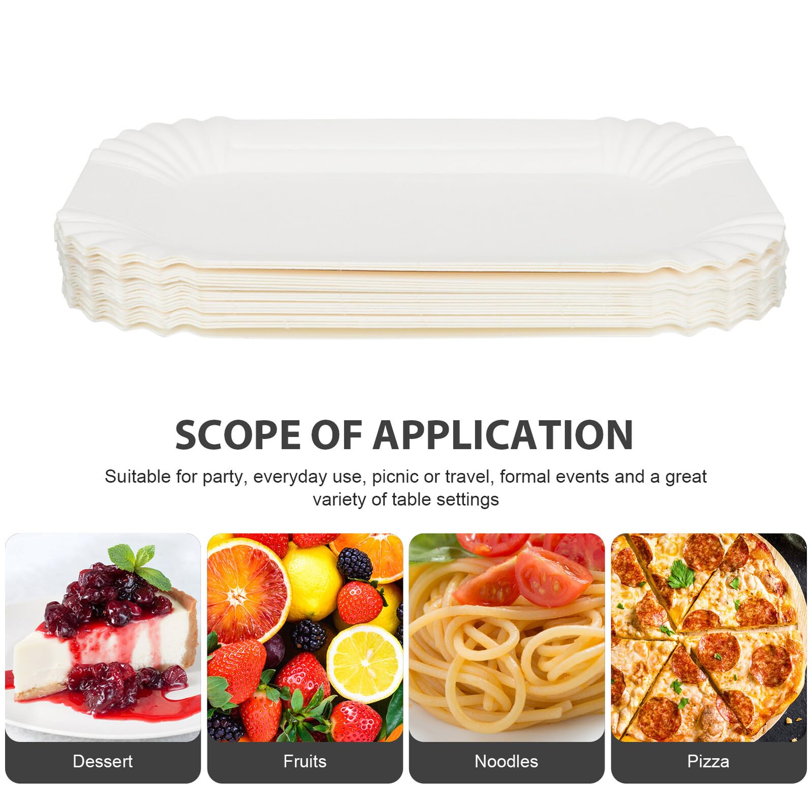 Hemobllo Piatti per Feste Rettangolari in Carta Usa e Getta Porta Dessert per Torte e Dolci Confezione da 100 Pezzi Leggeri e Pratici per Compleanni e Eventi Familiari