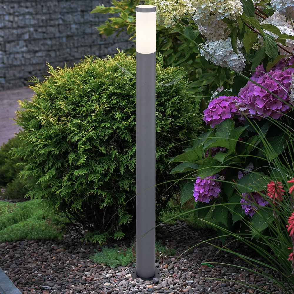 Smart Home RGB LED Außen Steh Lampe Edelstahl Säule Garten Wege Beleuchtung dimmbar Rasen Blumenbeet Vorgarten Stand Leuchte Sprachsteuerung App steuerbar über Handy
