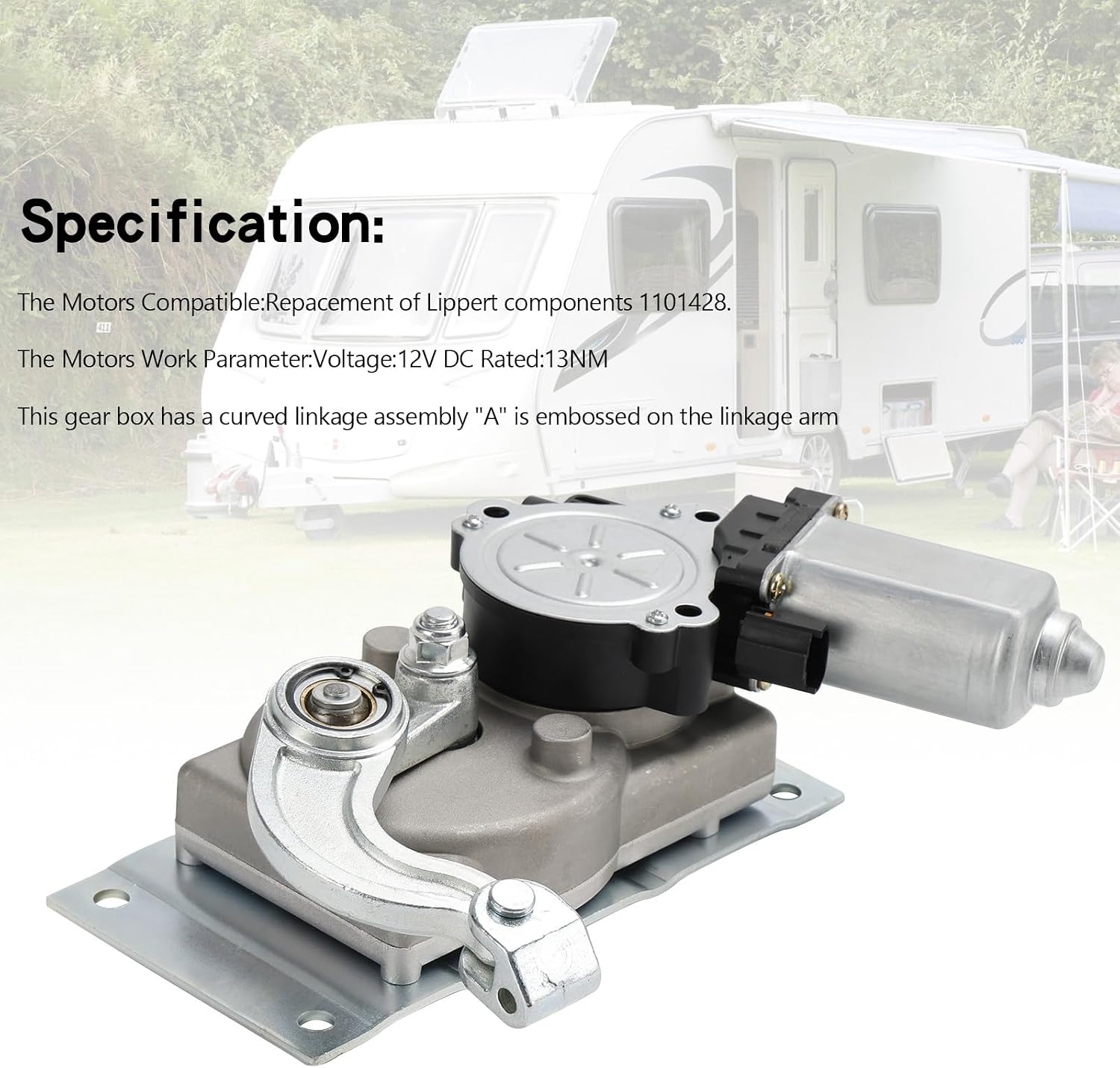 RV Gear Box Linkage with Motor and Screws Fit For 22/23/ 28A/ 30/32/ 33/34/ 35/36/ 38/40 Series Steps With Integrated Motor Gear Linkage (IMGL) Manufactured After 2006