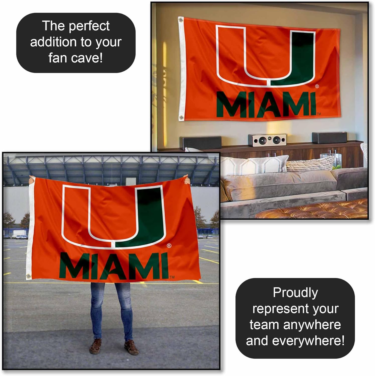 WinCraft Hurricanes Orange 3x5 Banner Flag - Image 5