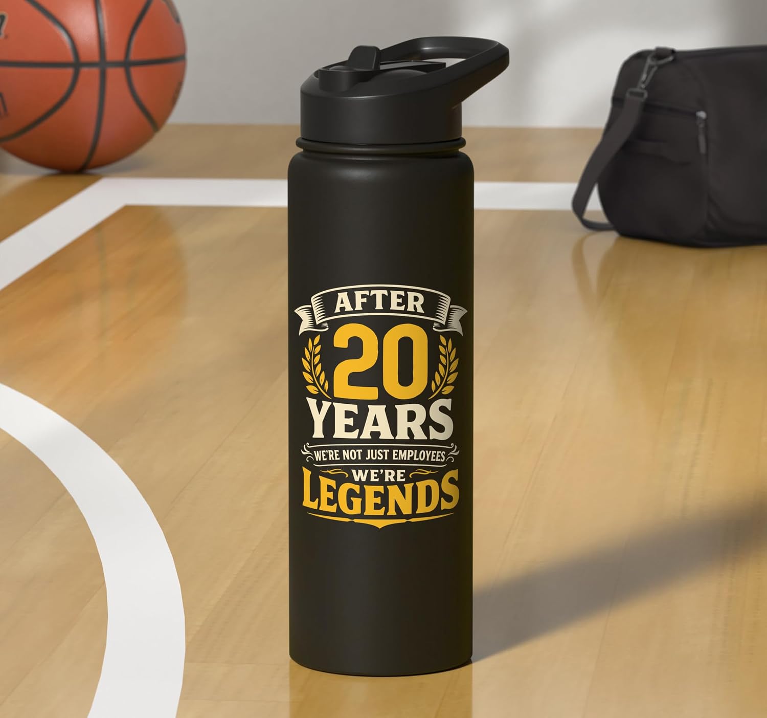 20 Years Work Anniversary, 20 Year Service Working, Legends Stainless Steel Insulated Water Bottle