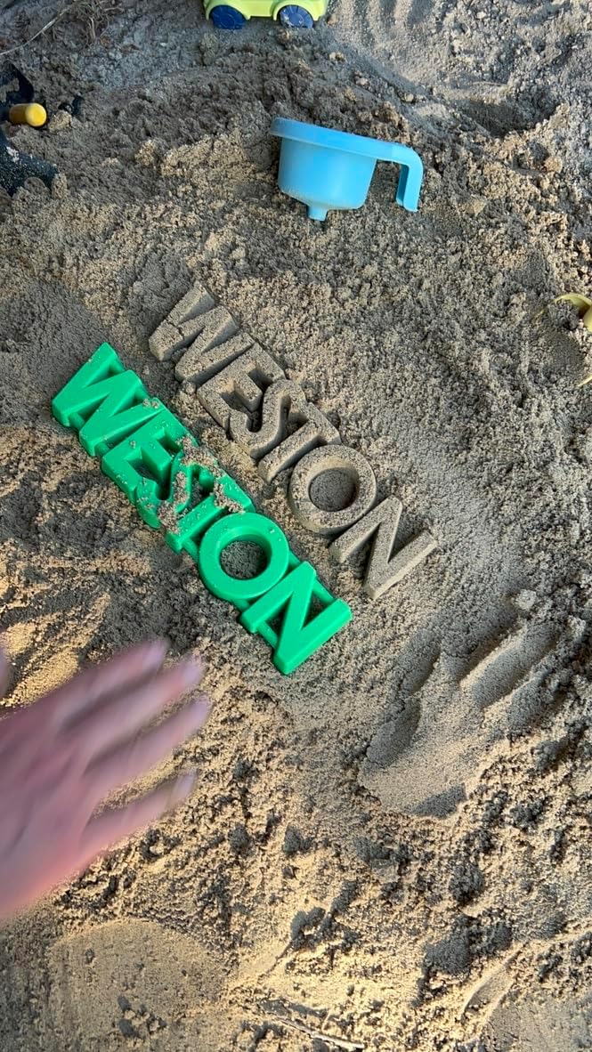 The Original Personalized Sand Mold - Custom Name in Any Color - Uniquely Designed and 3D Printed (Green)