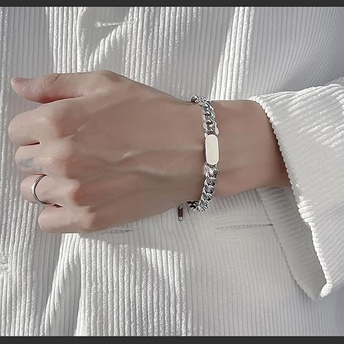 Miniatura 2 de Pulseras cubanas vintage de acero inoxidable para hombresdelicado dije de cadena cubana de eslabones cubanos para mujer, hecha a mano, gruesa,