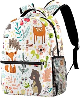 Zaini per Ragazza Gufo di volpe nordico Zaino Scuola Elementare Zaino Bambino Scuola Elementare Borsa Zainetto Scolastici 29.4x20x40cm