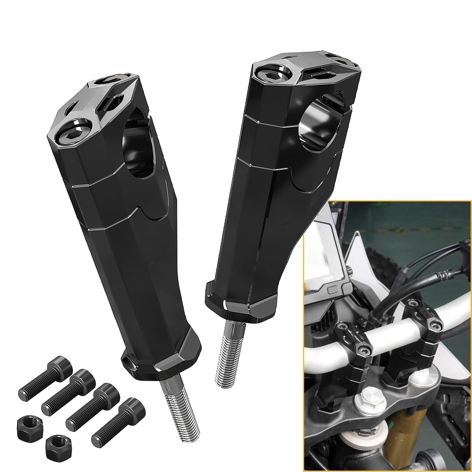 Podstawki Kierownicy 20mm Podwyższenie Uchwytu Pasuje Do Yamaha Tenere 700 /Rally Edition 2019 2020 2021 2022 2023 2024 Zacisk Wspornika Kierownicy Riser zacisk Adapter
