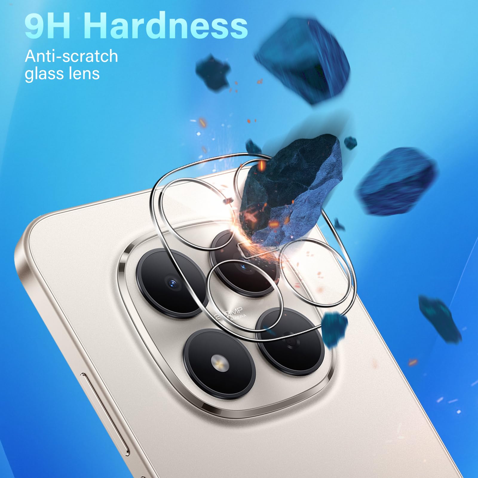 Ochrona aparatu do Xiaomi Redmi Note 15 Pro 5G / Pro Plus 5G do szkła pancernego, 2 sztuki, przezroczysta soczewka HD, twardość 9H, pełne pokrycie aparatu