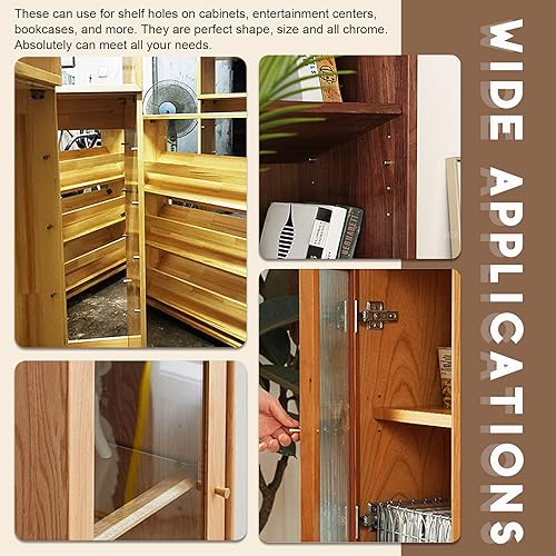 Miniatura 7 de Kit de 100 pines de estante con forma cilíndrica de 0.197 in, clavijas de soporte de níquel de metal, clavijas de soporte de gabinete para muebles,