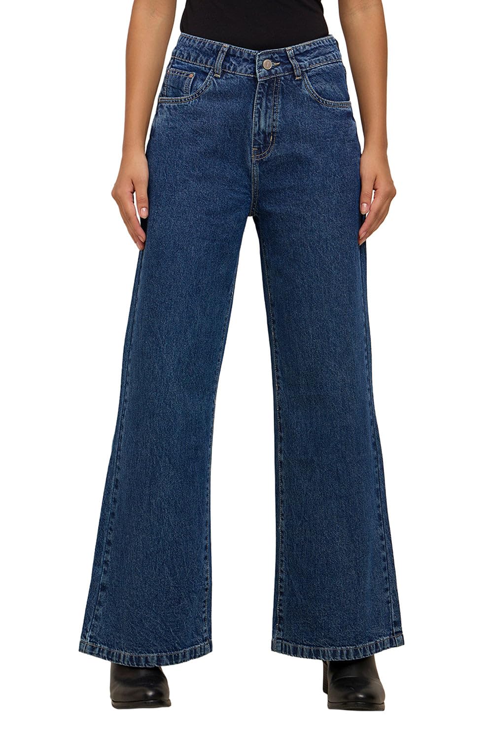 Women Wide Leg Jeans | Denim Jeans for Womens | Mid-Rise Regular Length Jeans for Women's-image-2