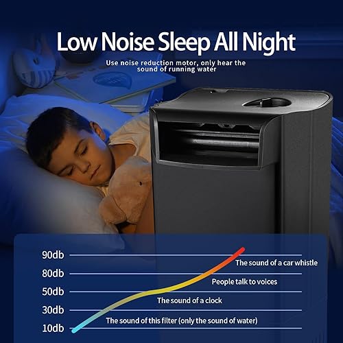 Miniatura 3 de Filtro de tanque de tortuga mejorado, filtros internos ajustables para acuario, filtro de cascada de reptiles silencioso, biofiltración de 3 etapas,