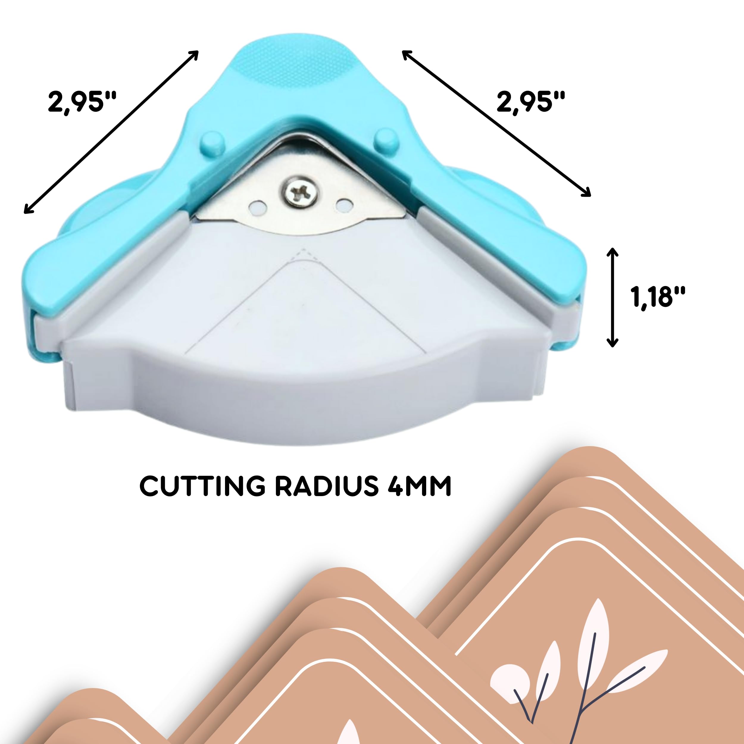 Paper Corner Rounder with Chips Tray – 5mm Corner Cutter Punch Tool for Photo Card Making Paper Cutting DIY Angle Tool for Scrapbooking Puncher for School Office DIY Projects (Blue)