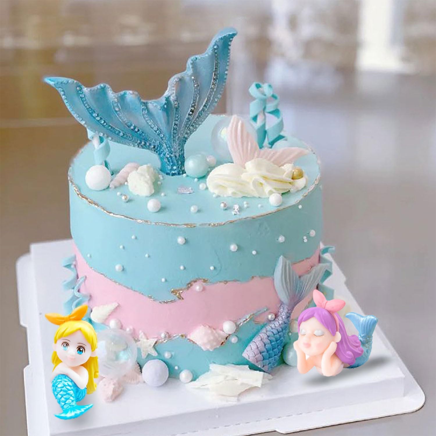 Figuras De Sirena Para Decorar Cupcakes - 8 Miniatura De PVC Para Tartas, Fiestas De Cumpleaños Temáticas