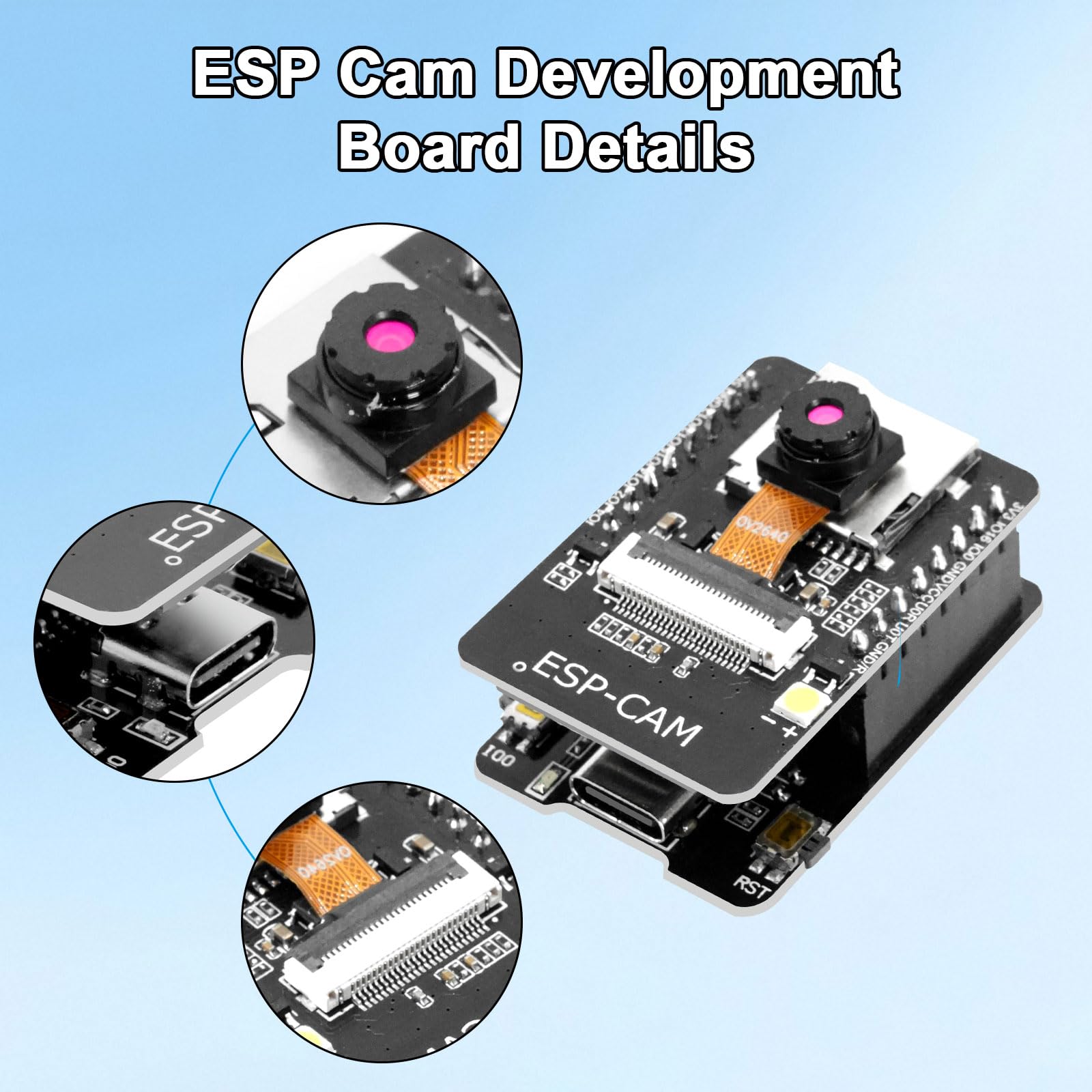 2 ESP32-CAM, QIQIAZI ESP32 Cam WiFi Bluetooth