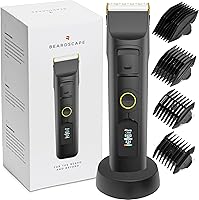 Brio Beardscape V2 Professional Beard Trimmer for Men - Ceramic Blades, 4Hr Battery, Quiet Cordless for Beard & Body (Black)