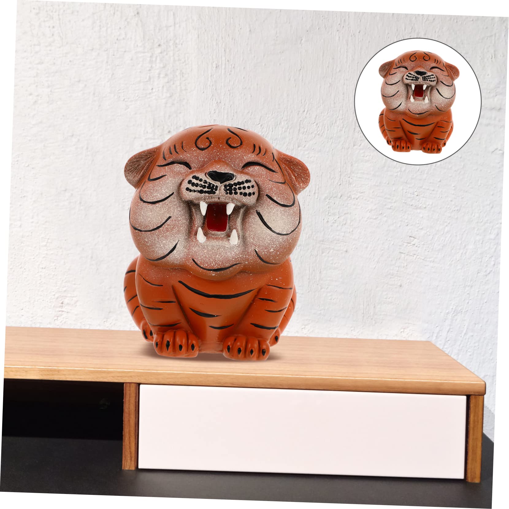 minkissy Kreative Tiger Spardose aus Keramik mit Funktionaler Münzaufbewahrung und Dekorativem Charme Geschenk zum Neujahr und Hübsche Schreibtischdekoration für Kinder
