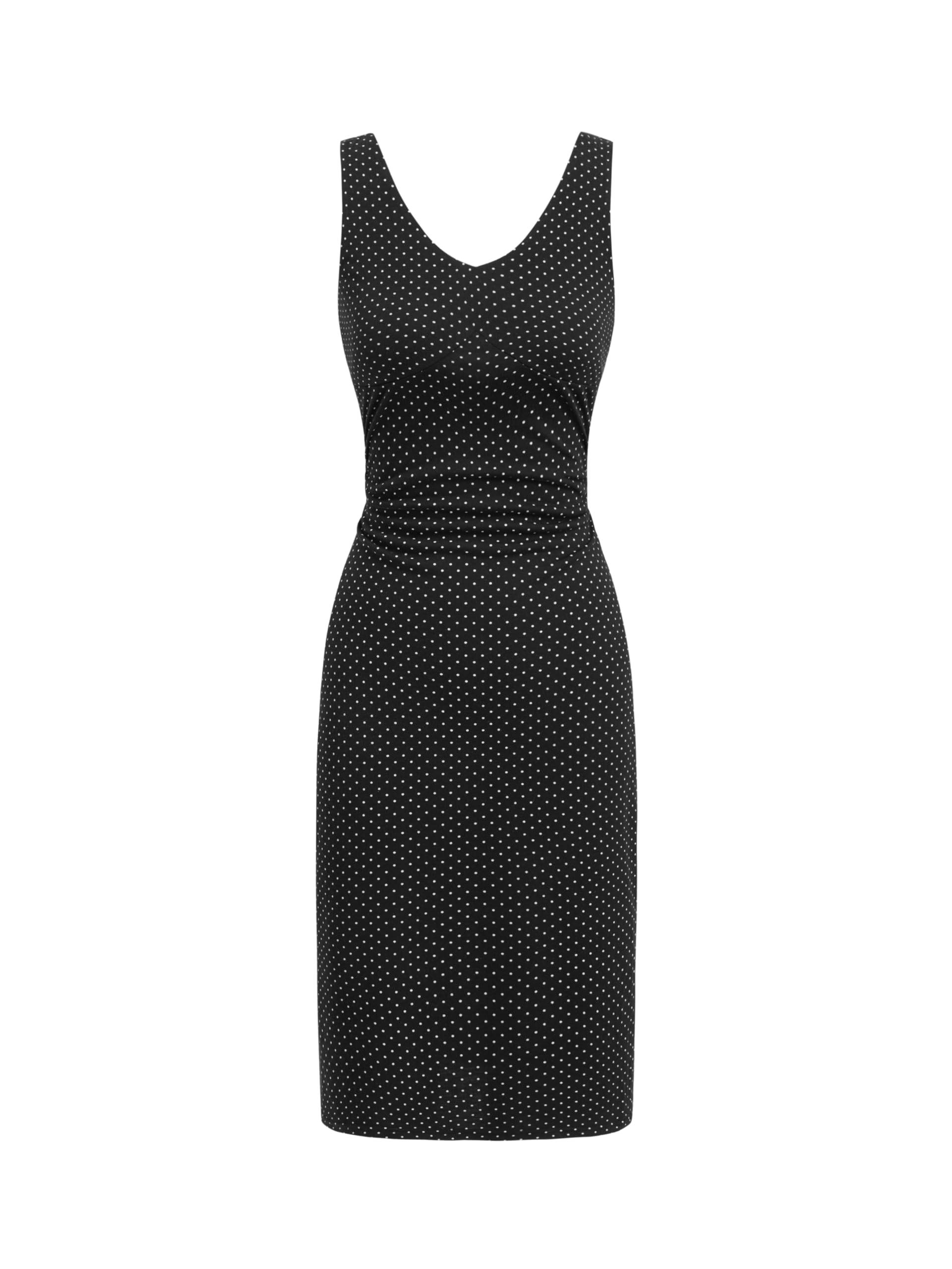CIDER Polka Dot Bodycon Cocktail Dresses Sleeveless V Neck Midi Dress