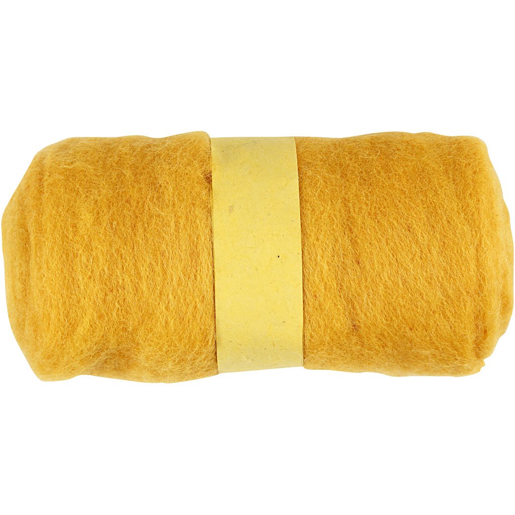 Laine cardée Jaune 100 g