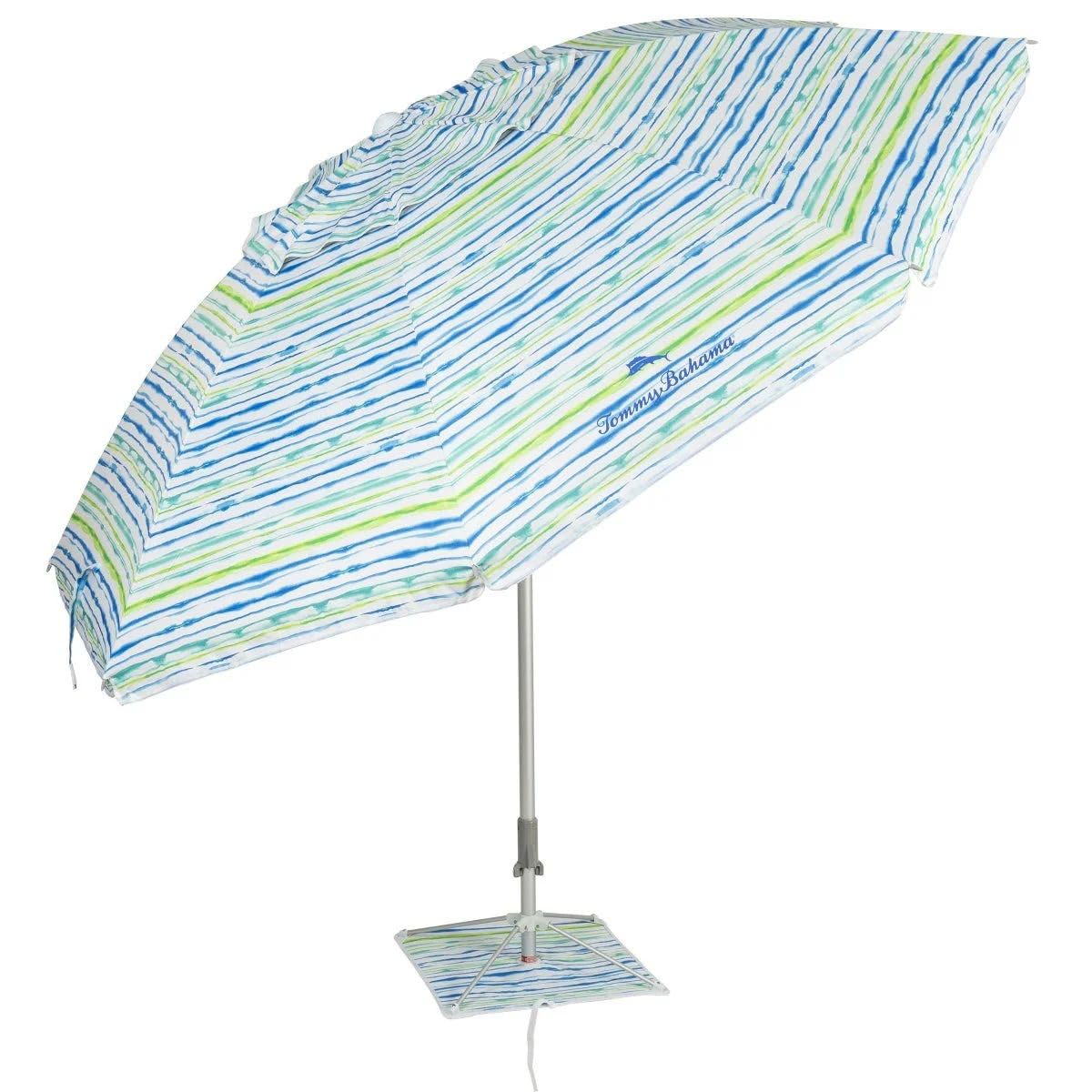 T0MMY BAHAMA 8 ft Beach Umbrella with wind vent and sand anchor
