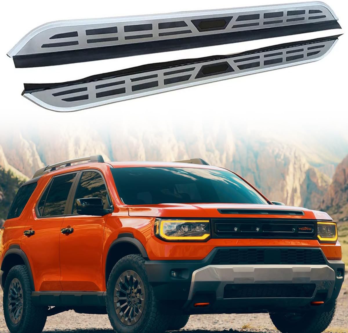 2Pcs Running Board Side Step Pedals Nerf Bar Fits for Honda Passport 2026