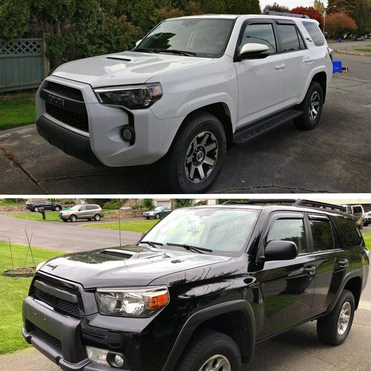 Lightronic Extra Durable Outside-Mount Auto Vent Window Visor, Fits 2010-2024 Toyota 4Runner, UV Protection Rain Guard, Original Wind Deflector, No-Drill Easy Install, Dark Smoke, 4-Pcs