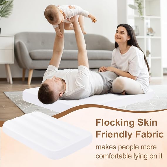 PLULON Kids Air Mattress with White Fitted Sheets, Inflatable Bed 63288 inches Airbed Inflatable Mattress Sheet for Kids Sleepover Tent Slumber Party Camping Sleeping Pad Teepee Tent Air Mattress