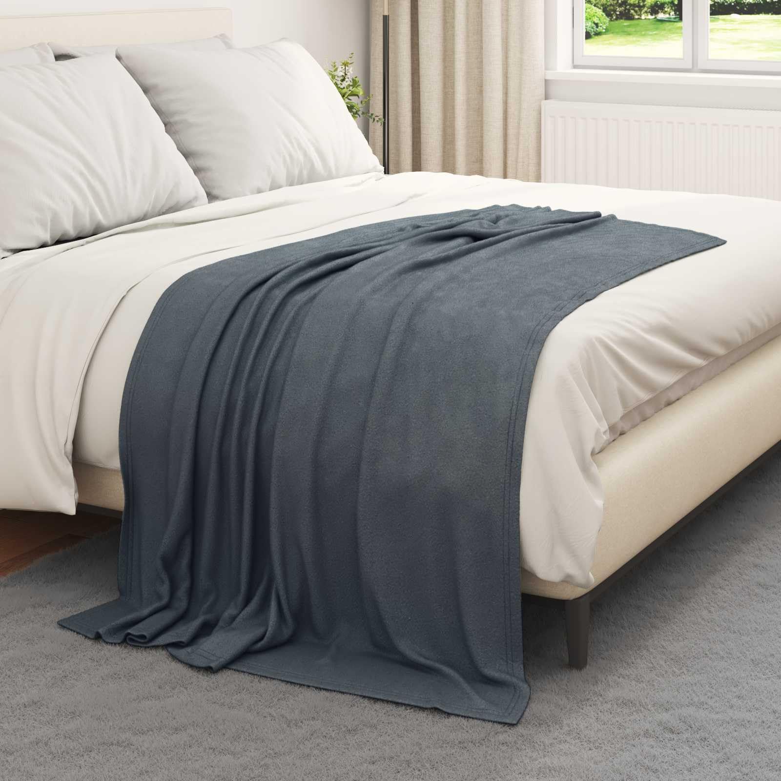 Wohndecken 24 Stück Dunkelgrau 170 x 130 cm Fleece Plüschdecke für Wohnzimmer Schlafzimmer Kuscheldecke Wärmende Flauschdecke