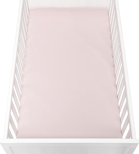 Miniatura 7 de Newton Baby Sábanas bajeras orgánicas para cuna (paquete de 2), 100% transpirables y ultrasuaves, 100% algodón de muselina orgánico, rosa amanecer,